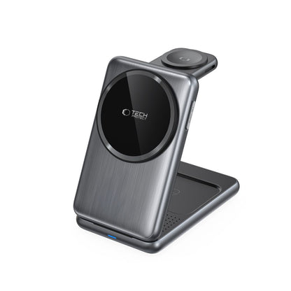 Langaton Tech-Protect A42 3in1 -verkkolaturi, 15W, 1.67A, Harmaa