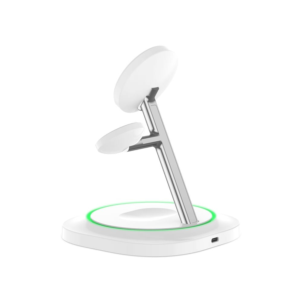 Incarcator Retea Wireless Tech-Protect QI15W-A46 3in1, 15W, 1.67A, Alb
