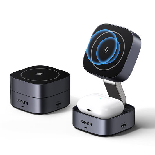 UGREEN W526 3in1 Langaton Verkkolaturi, 20W, 1.67A, 1 x USB-C, Musta