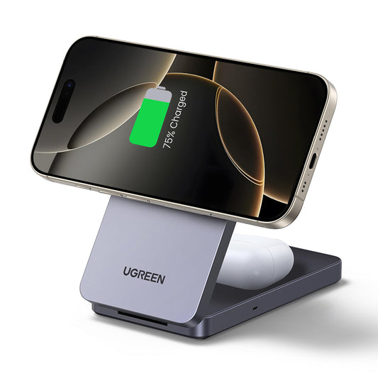 UGREEN W528 2in1 langaton verkkolaturi, 20W, 1.67A, Musta