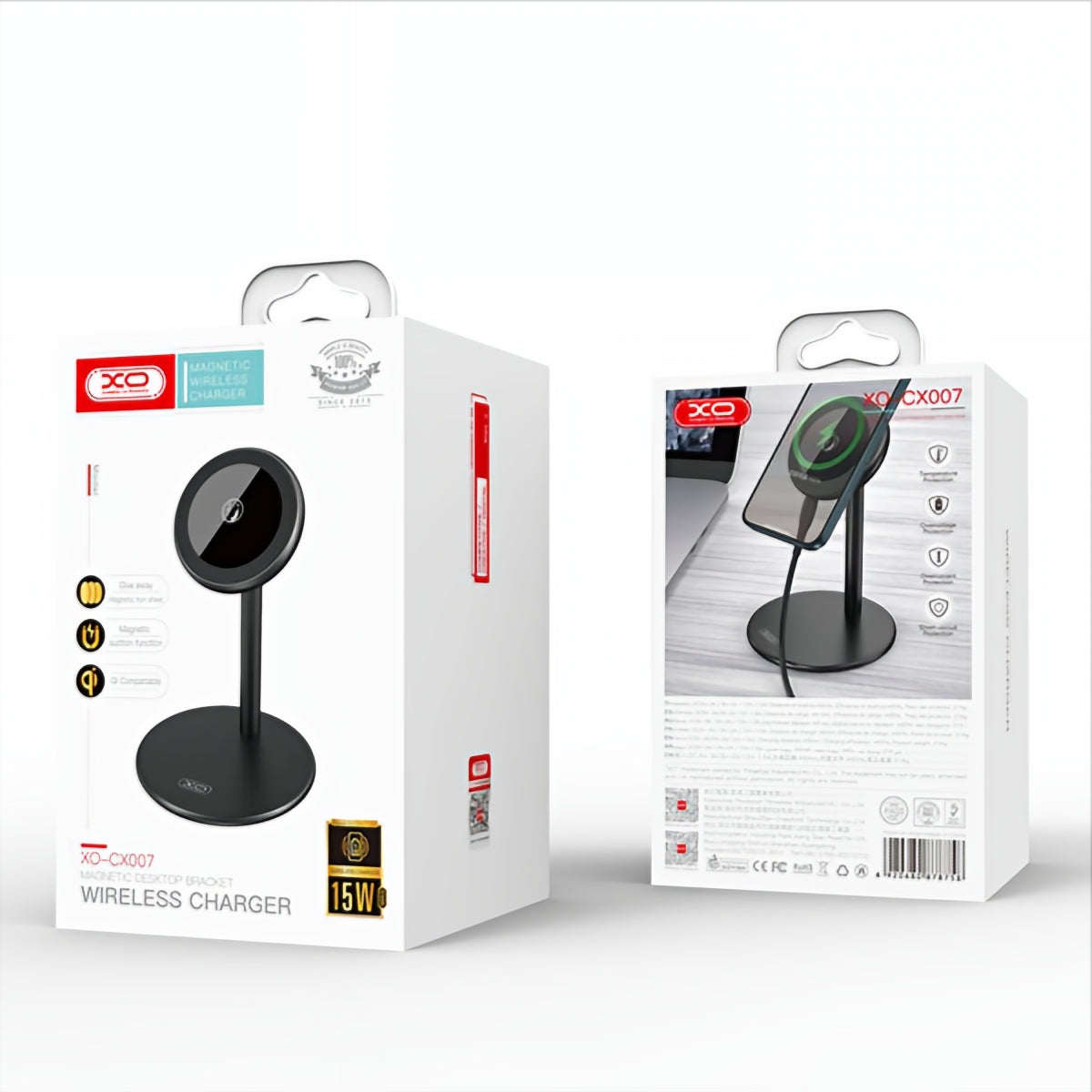 Langaton verkkolaturi XO Design CX007, 15W, 1.67A, Musta