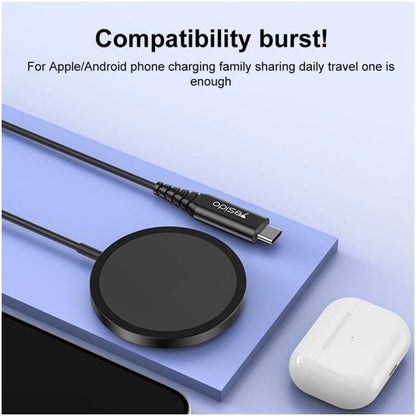 Yesido DS21 langaton verkkolaturi, 15W, 1.67A, Musta