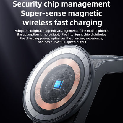 Yesido DS26 3in1 langaton laturi, 15W, 1.67A, Harmaa