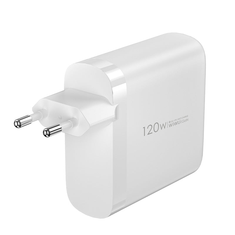 Verkkolaturi WiWu Wi-U020, 120W, 3A, 1 x USB-A - 3 x USB-C, valkoinen 