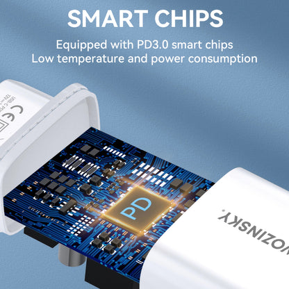 Verkkolaturi WZK WGWCCW, 20W, 3A, 1 x USB-C, Valkoinen