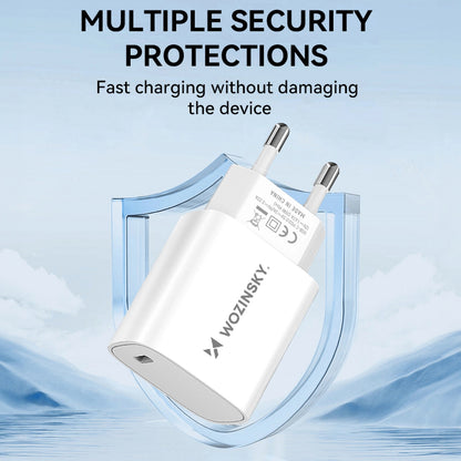 Verkkolaturi WZK WGWCCW, 20W, 3A, 1 x USB-C, Valkoinen