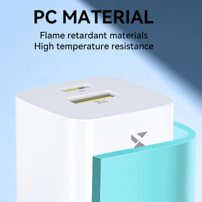 WZK WWCEAC -verkkolaturi, 33W, 3A, 1 x USB-A - 1 x USB-C, Valkoinen