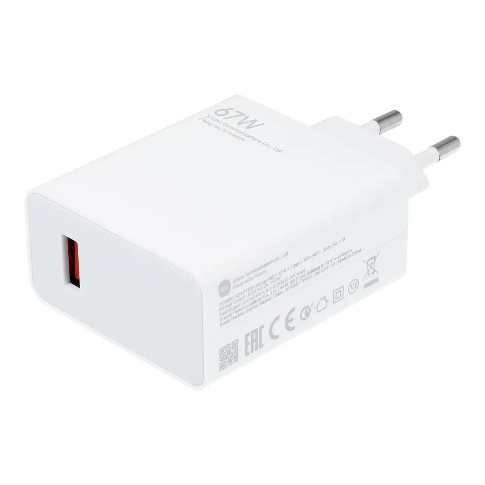 Xiaomi MDY-12-EH verkkolaturi, 67W, 6.2A, 1 x USB-A, Valkoinen