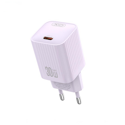 XO Design L148 verkkolaturi, 30W, 3A, 1 x USB-C, Violetti