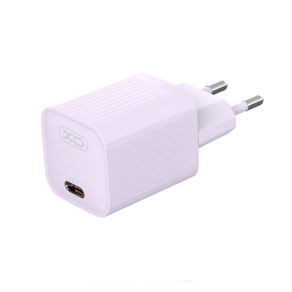 XO Design L148 verkkolaturi, 30W, 3A, 1 x USB-C, Violetti