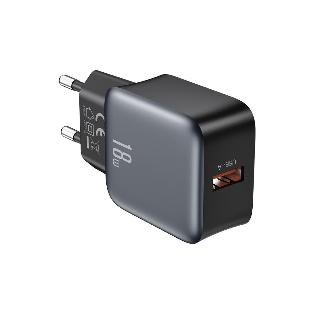 XO Design L152 -verkkolaturi, 18W, 3A, 1 x USB-A, Musta
