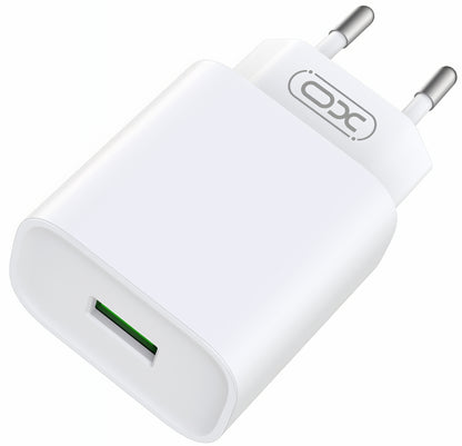 XO Design CE02D Verkkolaturi, 18W, 3A, 1 x USB-A, Valkoinen