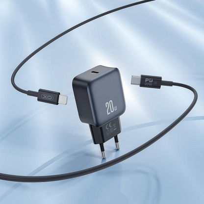 XO Design L153 -verkkolaturi, 20W, 3A, 1 x USB-C, Musta