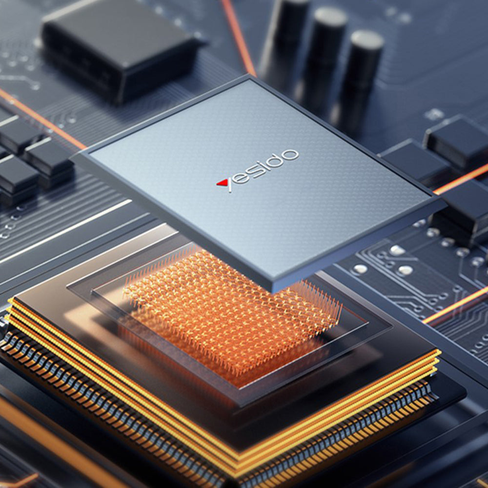 Yesido YC142 -verkkolaturi, 100W, 5A, 1 x USB-A - 2 x USB-C, Musta