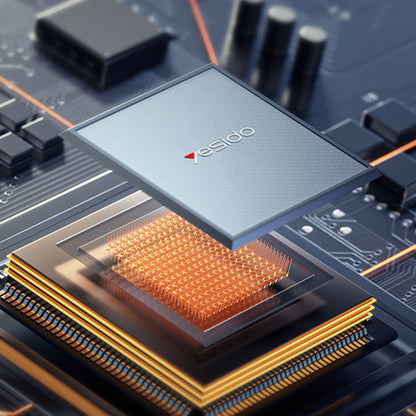 Yesido YC142 -verkkolaturi, 100W, 5A, 1 x USB-A - 2 x USB-C, Musta