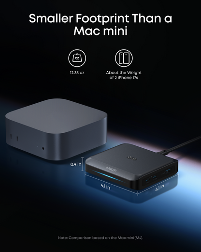 Anker Prime -ulkoinen akkulaturi, 150W, 5A, 1 x Pogo Pin - 1 x USB-A - 2 x USB-C, Musta A1903G11