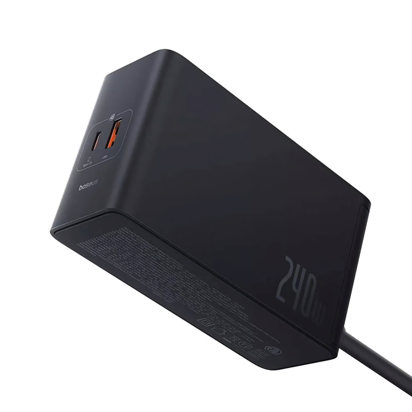 Baseus 5in1 -latausasema, 240W, 5A, 1 x USB-A - 3 x USB-C - 1 x DC, Musta P10163901113-00
