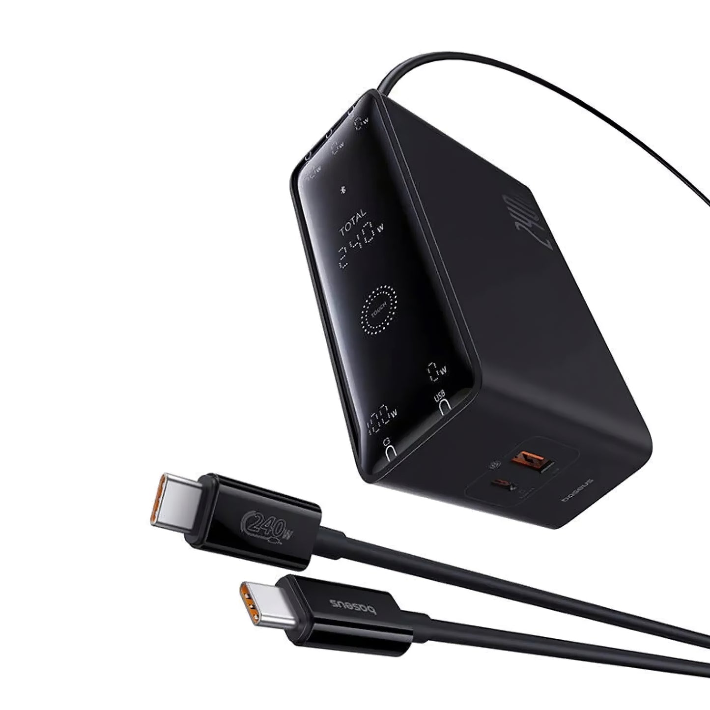 Baseus 5in1 -latausasema, 240W, 5A, 1 x USB-A - 3 x USB-C - 1 x DC, Musta P10163901113-00