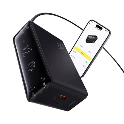 Baseus 5in1 -latausasema, 240W, 5A, 1 x USB-A - 3 x USB-C - 1 x DC, Musta P10163901113-00