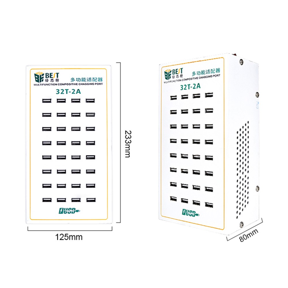 Best 32T-2A -latausasema, 2A, 32 x USB-A, valkoinen