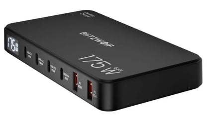 BlitzWolf BW-S30 latausasema, 175W, 5A, 2 x USB-A - 4 x USB-C, Musta