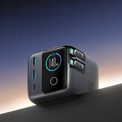 Latausasema USB-C-kaapelilla Joyroom Podix JR-TRD01, 140W, 1 x USB-C - 2 x USB-A, Harmaa