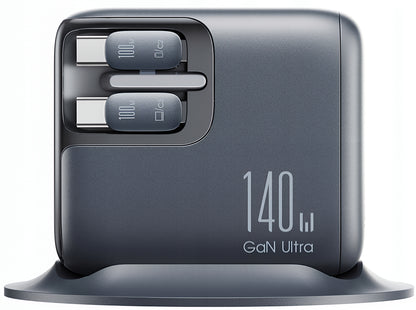 Latausasema USB-C-kaapelilla Joyroom Podix JR-TRD01, 140W, 1 x USB-C - 2 x USB-A, Harmaa