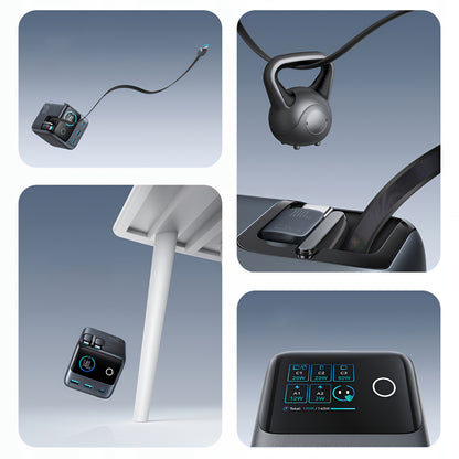 Latausasema USB-C-kaapelilla Joyroom Podix JR-TRD01, 140W, 1 x USB-C - 2 x USB-A, Harmaa