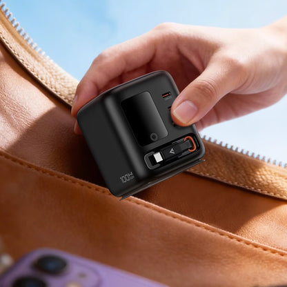 Acefast Z10 USB-C-kaapelilla varustettu latausasema, 100W, 1 x USB-A - 2 x USB-C, musta