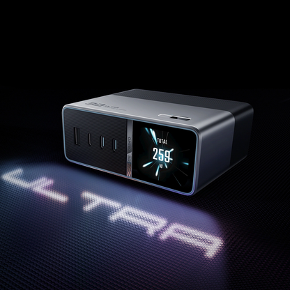 Cuktech TA3005U -latausasema, 300W, 1 x DC - 1 x USB-A - 3 x USB-C, harmaa