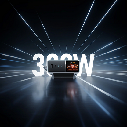 Cuktech TA3005U -latausasema, 300W, 1 x DC - 1 x USB-A - 3 x USB-C, harmaa