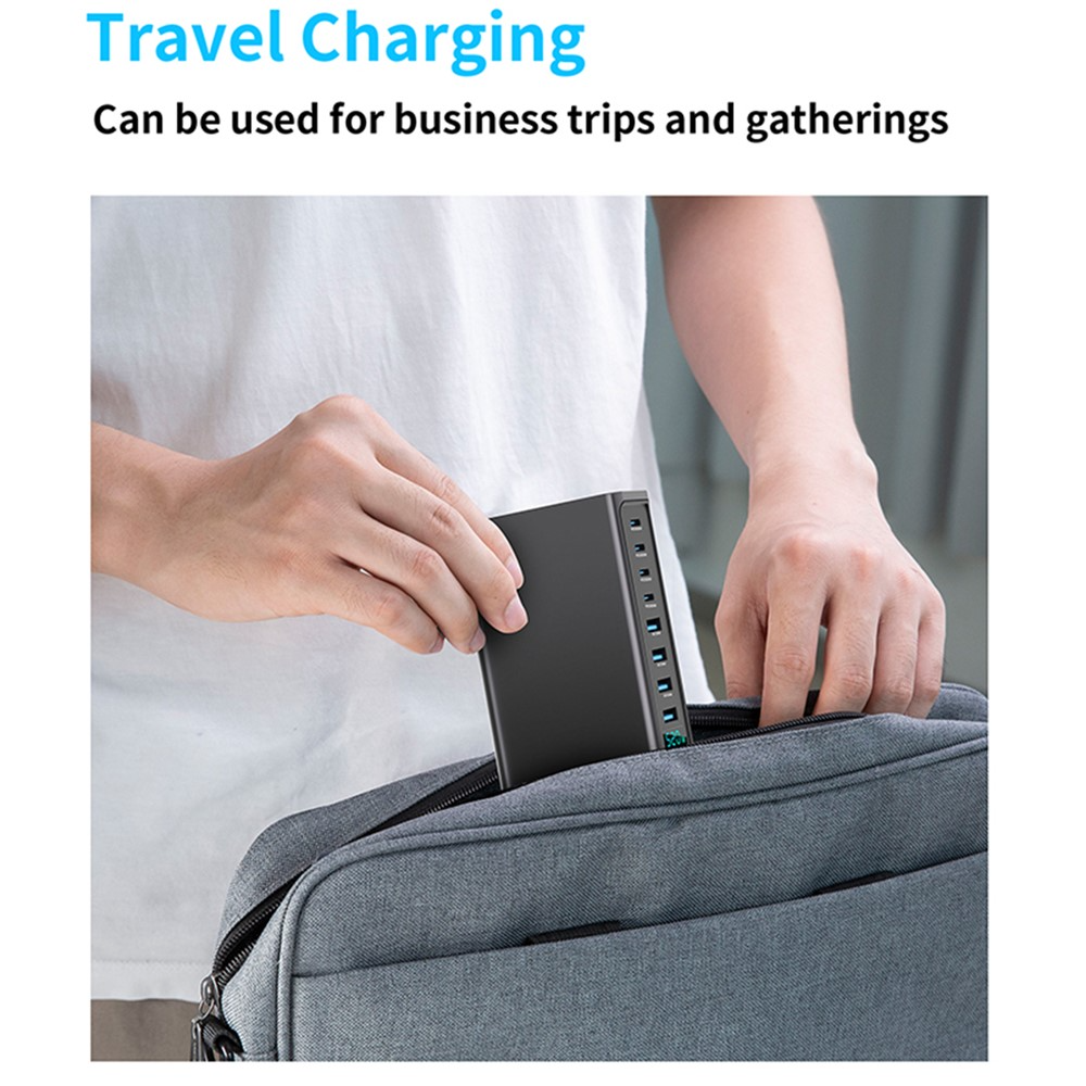 OEM-telakkalaturi, 520W, 5A, 4 x USB-A - 4 x USB-C, Harmaa