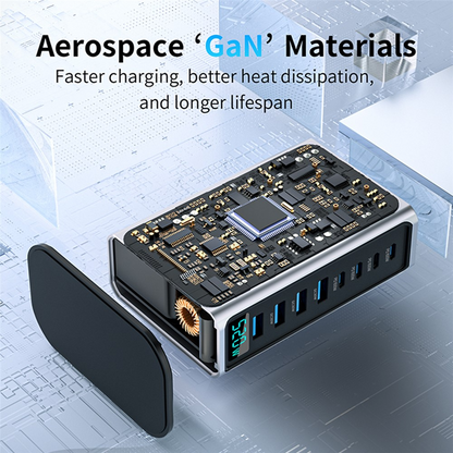 OEM-telakkalaturi, 520W, 5A, 4 x USB-A - 4 x USB-C, Harmaa