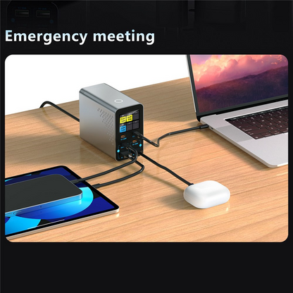OEM WLX-G3 -telakointilaturi, 140W, 5A, 2 x USB-A - 4 x USB-C, Harmaa