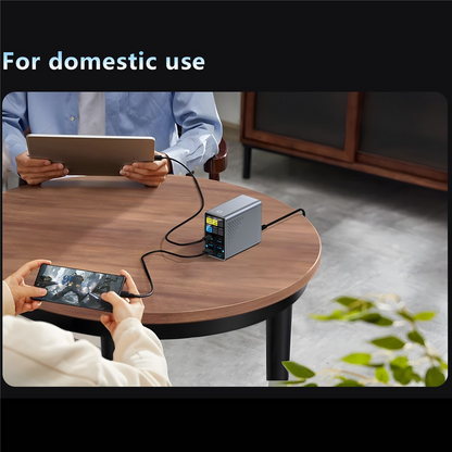 OEM WLX-G3 -telakointilaturi, 140W, 5A, 2 x USB-A - 4 x USB-C, Harmaa