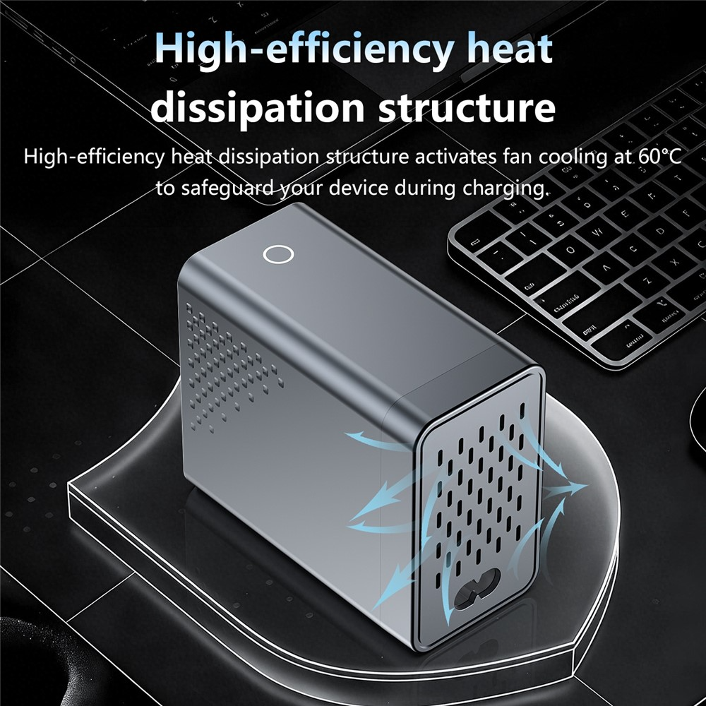 OEM WLX-G3 -telakointilaturi, 140W, 5A, 2 x USB-A - 4 x USB-C, Harmaa