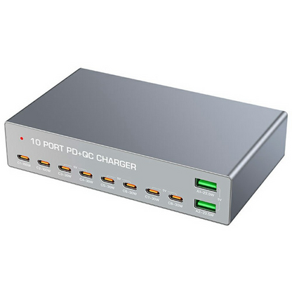 OEM WLX-X6Y -latausasema, 140W, 5A, 2 x USB-A - 8 x USB-C, hopea