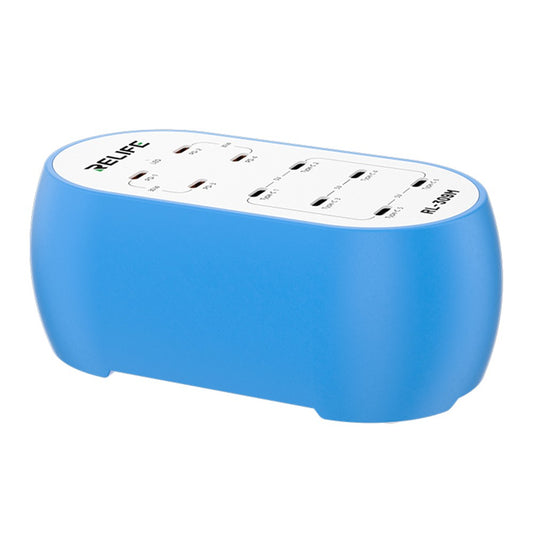 Relife RL-309M -latausasema, 72W, 10 x USB-C, Sininen