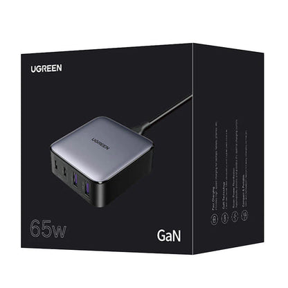 UGREEN CD327 Nexode Charging Station, 65W, 3.25A, 2 x USB-A - 2 x USB-C, Black