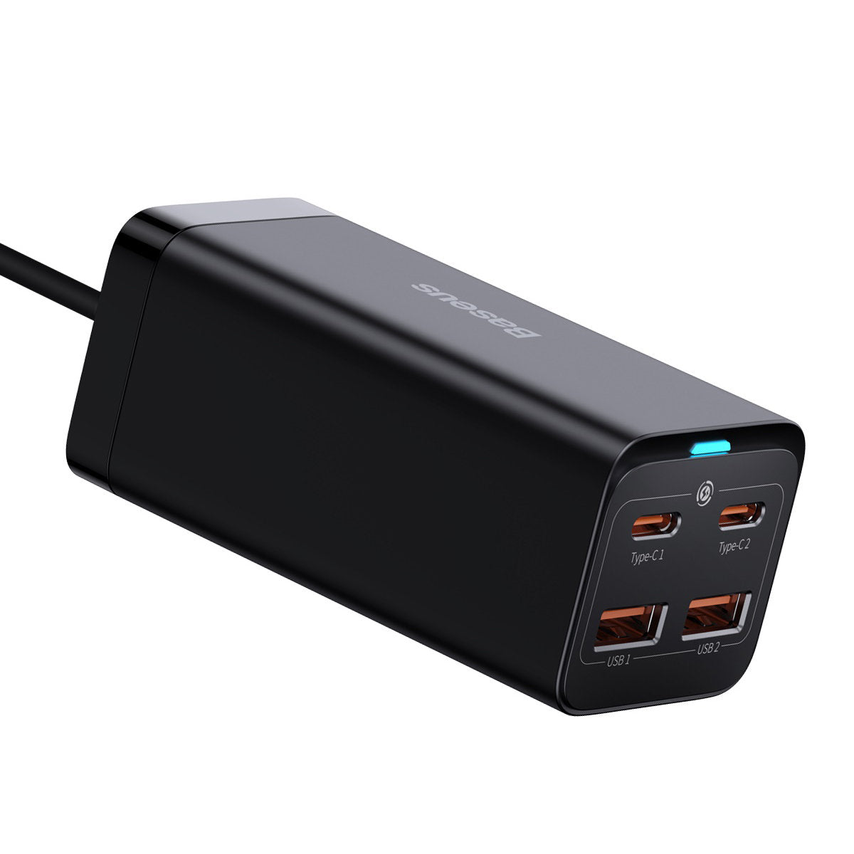 USB-C Baseus GaN3 Pro -latausasema, 100W, 5A, 2 x USB-A - 2 x USB-C, Musta, Uudelleenpakattu CCGP000101