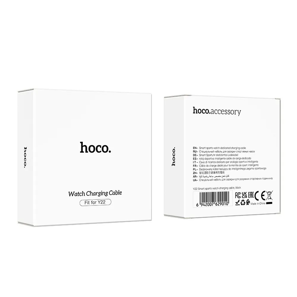 Latauskaapeli Smartwatch HOCO Y22, USB-A, Musta