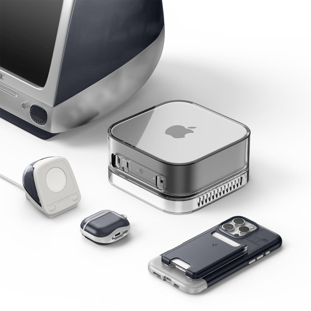 Spigen C1 Classic -teline Apple Watch -sarjan langattomalle laturille, Harmaa AMP09340