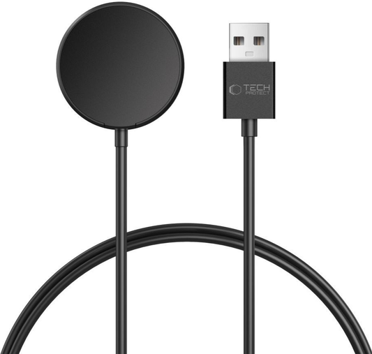 Langaton laturi Tech-Protect MC03 Ultraboost Samsung Galaxy Watch Series -laitteille, USB-A, Musta