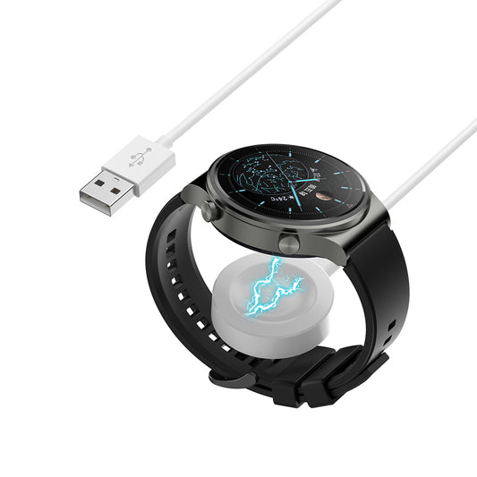 Langaton Techsuit THC1 -laturi Huawei Watch -sarjalle, USB-A, Valkoinen