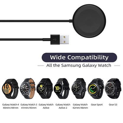 Langaton Techsuit TSC11 -laturi Samsung Galaxy Watch -sarjalle, USB-A, Musta