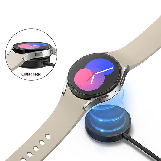 Langaton Techsuit TSC12 -laturi Samsung Galaxy Watch Series -sarjalle, USB-A, Musta