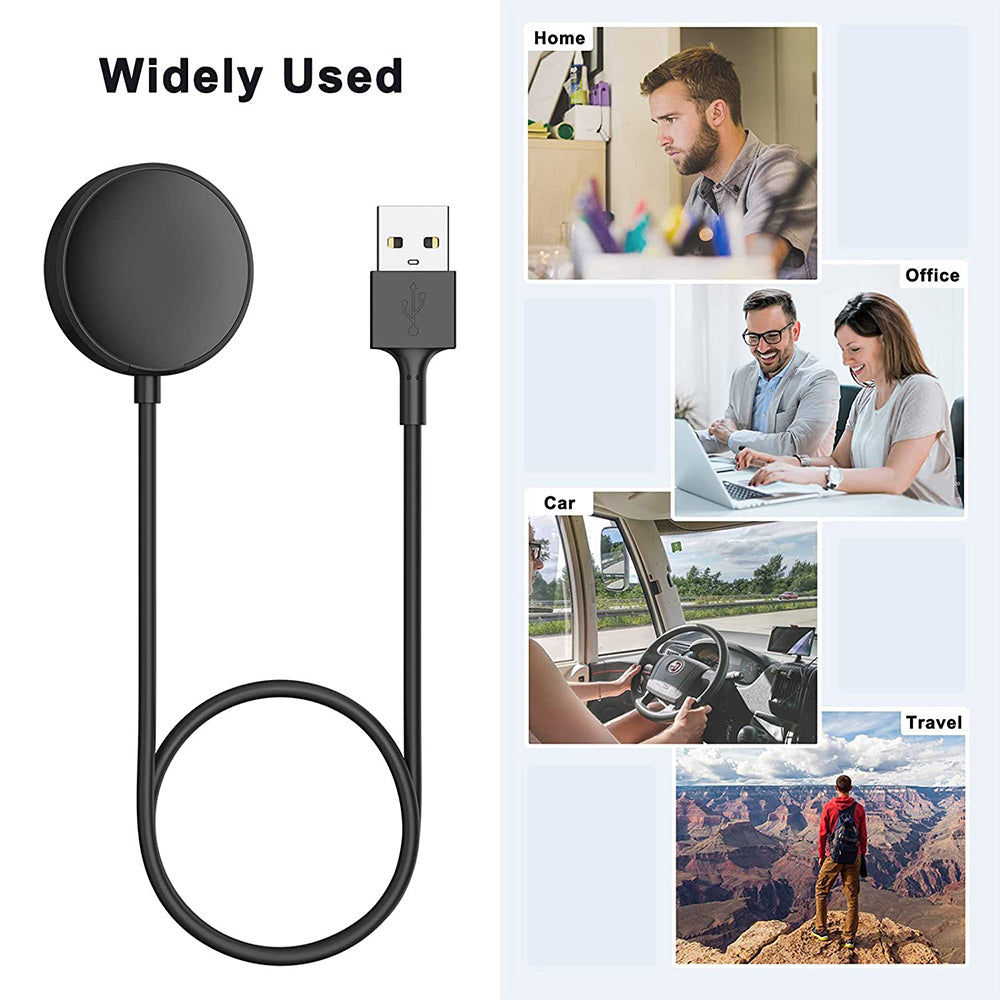 Langaton Techsuit TSC12 -laturi Samsung Galaxy Watch Series -sarjalle, USB-A, Musta