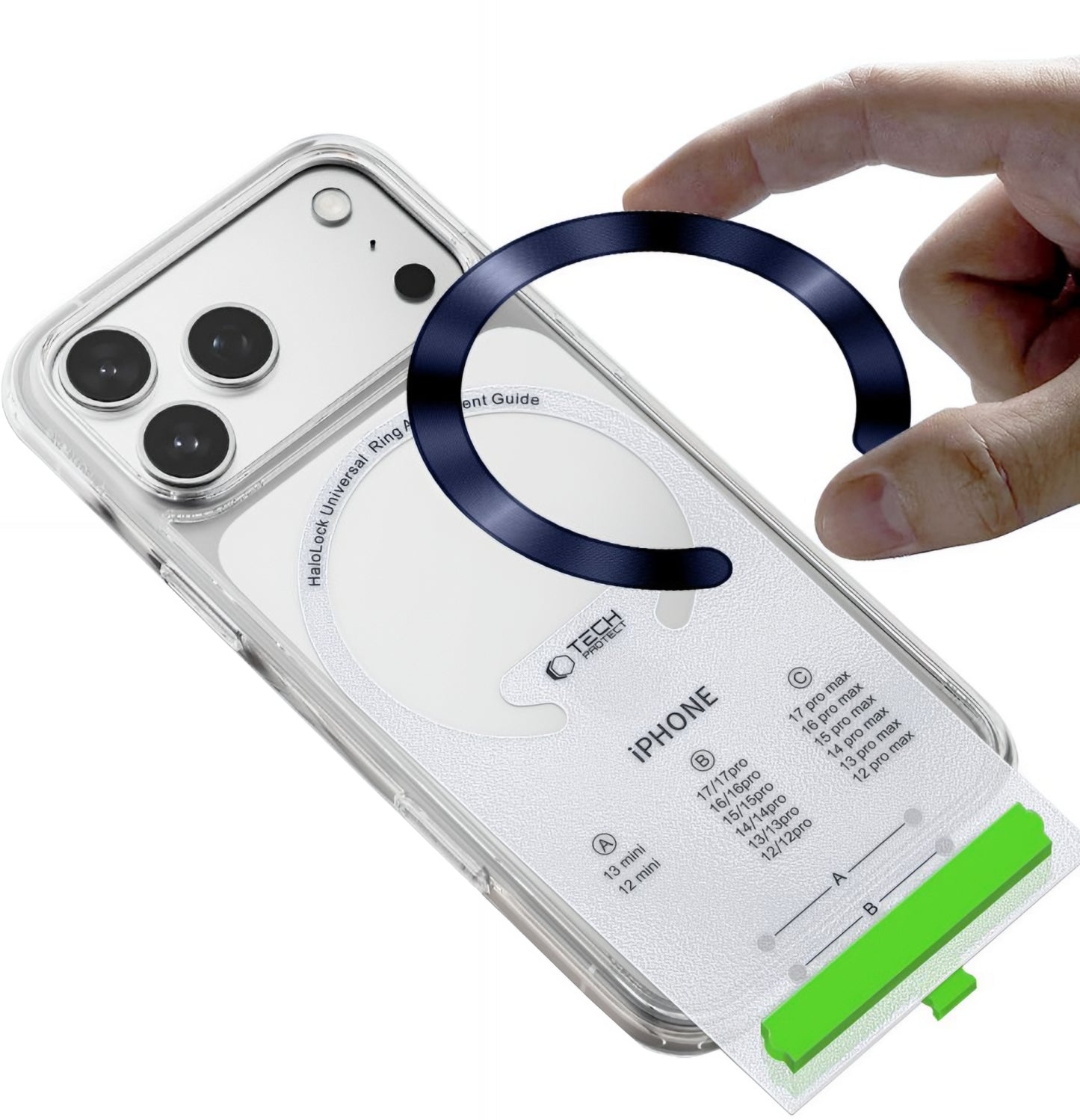 Metallitarra Tech-Protect MMP-210, 2 kappaleen setti, Sininen Hopea