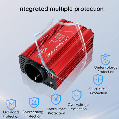 Sähköinen auton invertteri Techsuit FlexiCarVolt, 300W