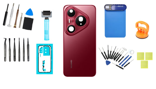 Huawei Pura 80 Pro Glazed Red Battery Cover Kit Service Pack and Dedicated Service Tools